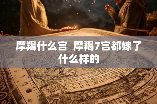 摩羯什么宫  摩羯7宫都嫁了什么样的