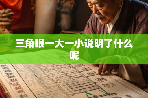 三角眼一大一小说明了什么呢