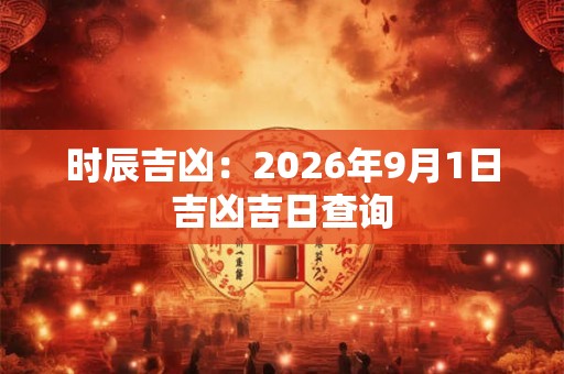 时辰吉凶：2026年9月1日吉凶吉日查询