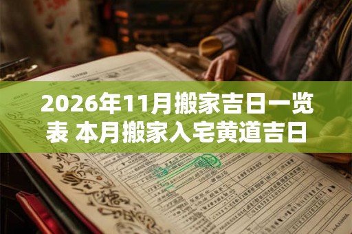 2026年11月搬家吉日一览表 本月搬家入宅黄道吉日 2026年11月搬家吉日一览表 本月搬家入宅黄道吉日