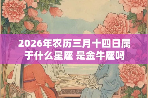 2026年农历三月十四日属于什么星座 是金牛座吗