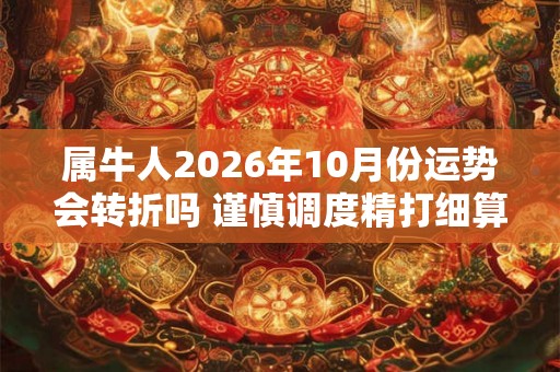 属牛人2026年10月份运势会转折吗 谨慎调度精打细算