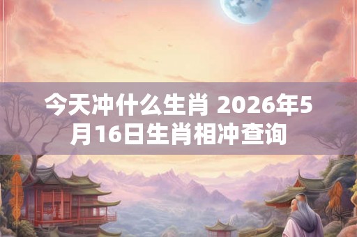 今天冲什么生肖 2026年5月16日生肖相冲查询