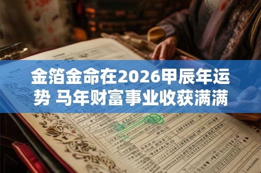 金箔金命在2026甲辰年运势 马年财富事业收获满满