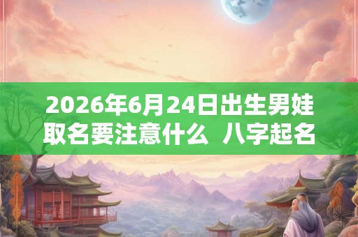 2026年6月24日出生男娃取名要注意什么  八字起名的禁忌