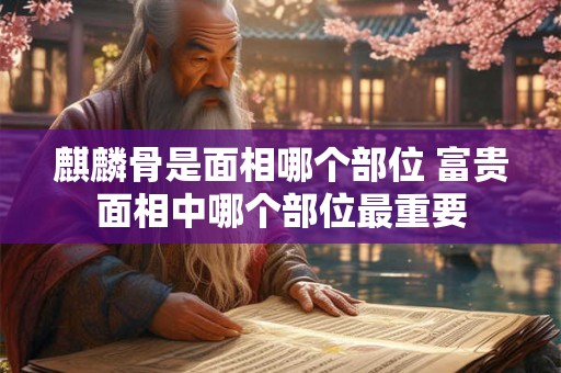 麒麟骨是面相哪个部位 富贵面相中哪个部位最重要 麒麟骨是面相哪个部位 富贵面相中哪个部位最重要