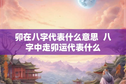 卯在八字代表什么意思  八字中走卯运代表什么