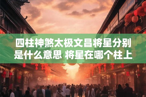 四柱神煞太极文昌将星分别是什么意思 将星在哪个柱上最好