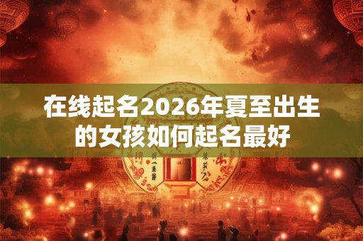 在线起名2026年夏至出生的女孩如何起名最好
