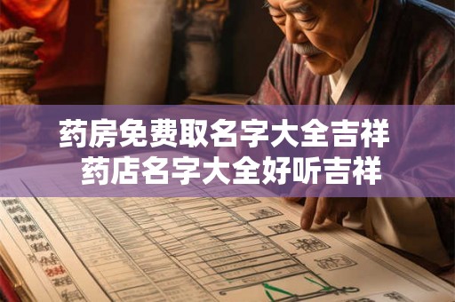 药房免费取名字大全吉祥  药店名字大全好听吉祥