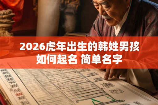 2026虎年出生的韩姓男孩如何起名 简单名字