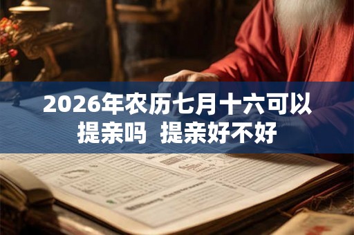 2026年农历七月十六可以提亲吗 提亲好不好 2026年农历七月十六可以提亲吗 提亲好不好