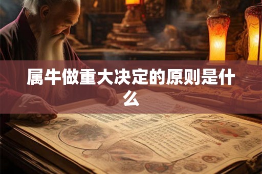 属牛做重大决定的原则是什么