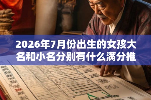 2026年7月份出生的女孩大名和小名分别有什么满分推荐