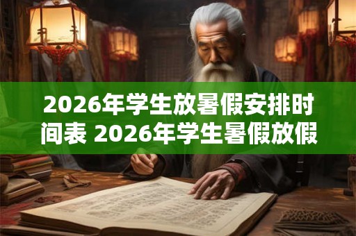 2026年学生放暑假安排时间表 2026年学生暑假放假时间表是什么
