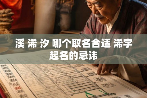 溪 浠 汐 哪个取名合适 浠字起名的忌讳