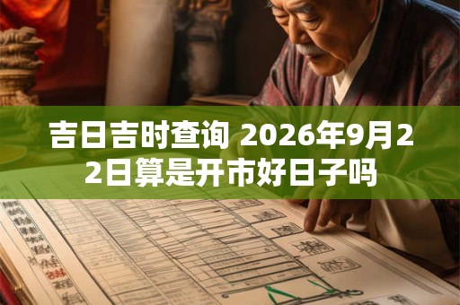 吉日吉时查询 2026年9月22日算是开市好日子吗 吉日吉时查询 2026年9月22日算是开市好日子吗