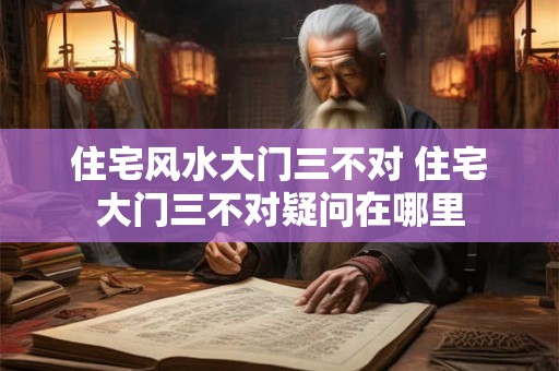 住宅风水大门三不对 住宅大门三不对疑问在哪里