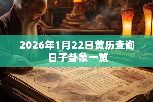 2026年1月22日黄历查询 日子卦象一览 2026年1月22日黄历查询 日子卦象一览