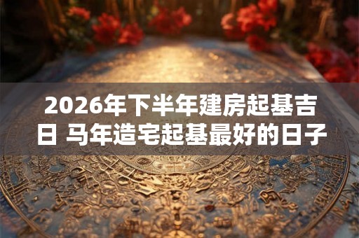2026年下半年建房起基吉日 马年造宅起基最好的日子查询