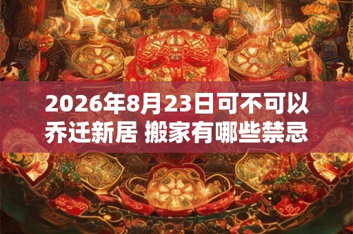 2026年8月23日可不可以乔迁新居 搬家有哪些禁忌