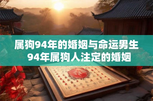 属狗94年的婚姻与命运男生 94年属狗人注定的婚姻 属狗94年的婚姻与命运男生 94年属狗人注定的婚姻