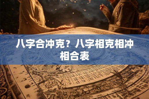 八字合冲克？八字相克相冲相合表