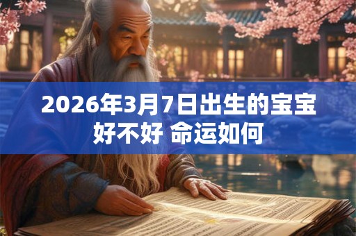 2026年3月7日出生的宝宝好不好 命运如何