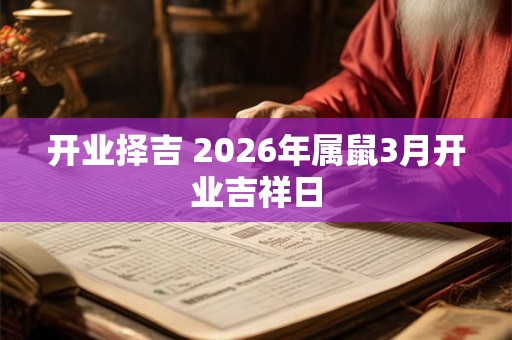 开业择吉 2026年属鼠3月开业吉祥日
