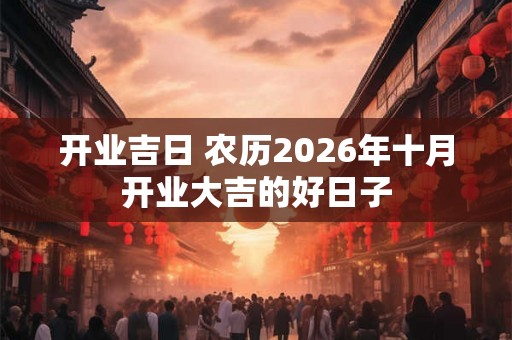 开业吉日 农历2026年十月开业大吉的好日子