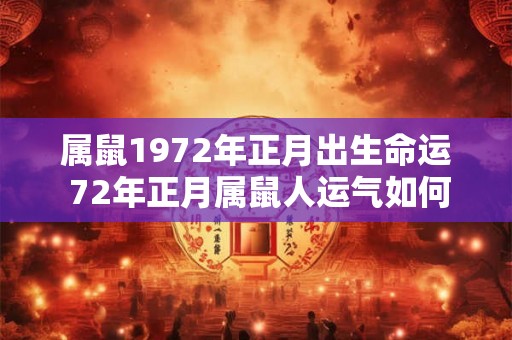 属鼠1972年正月出生命运 72年正月属鼠人运气如何