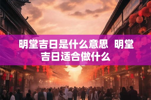 明堂吉日是什么意思 明堂吉日适合做什么 明堂吉日是什么意思 明堂吉日适合做什么