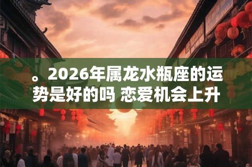 。2026年属龙水瓶座的运势是好的吗 恋爱机会上升 。2026年属龙水瓶座的运势是好的吗 恋爱机会上升