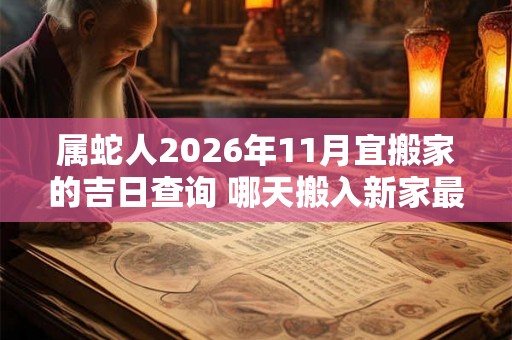 属蛇人2026年11月宜搬家的吉日查询 哪天搬入新家最吉利