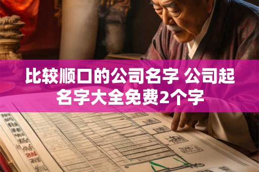 比较顺口的公司名字 公司起名字大全免费2个字