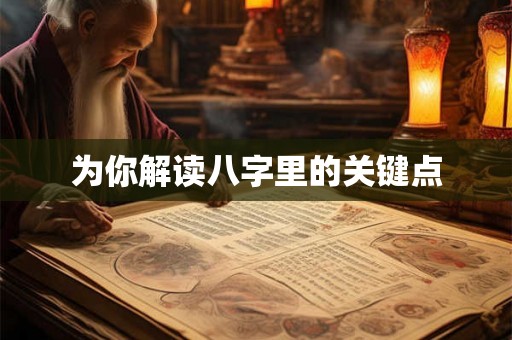 为你解读八字里的关键点