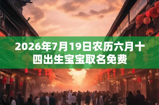 2026年7月19日农历六月十四出生宝宝取名免费