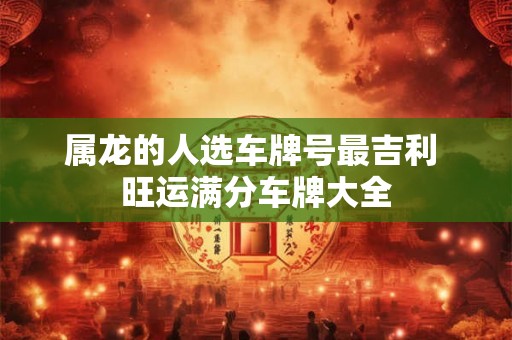 属龙的人选车牌号最吉利 旺运满分车牌大全