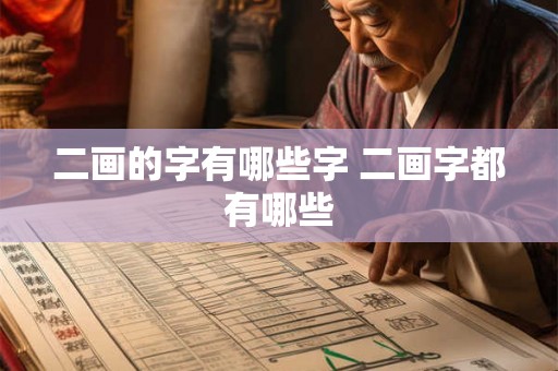 二画的字有哪些字 二画字都有哪些