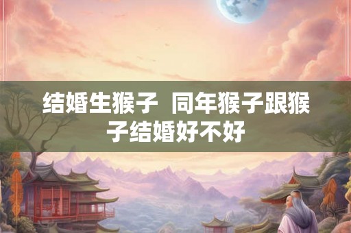 结婚生猴子  同年猴子跟猴子结婚好不好