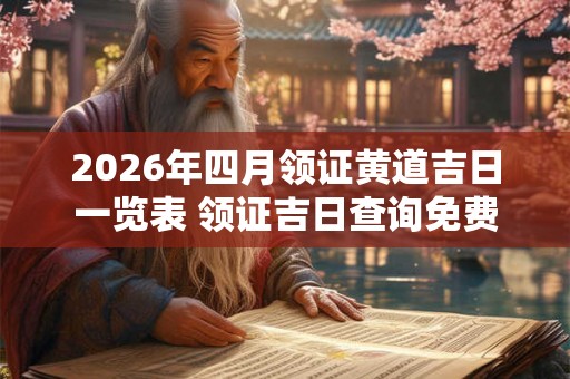 2026年四月领证黄道吉日一览表 领证吉日查询免费 2026年四月领证黄道吉日一览表 领证吉日查询免费