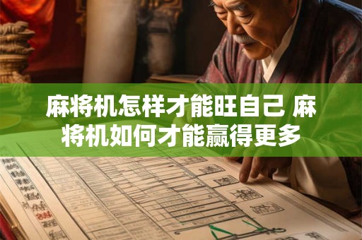 麻将机怎样才能旺自己 麻将机如何才能赢得更多