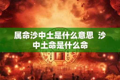 属命沙中土是什么意思  沙中土命是什么命