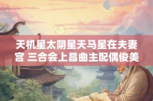 天机星太阴星天马星在夫妻宫 三合会上昌曲主配偶俊美