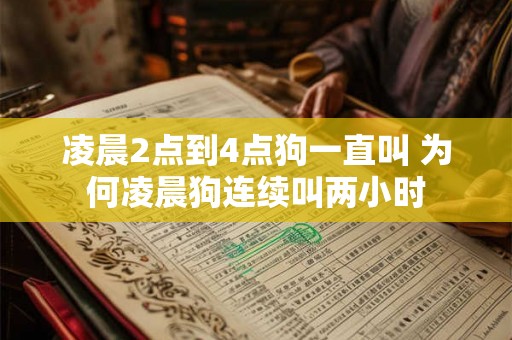 凌晨2点到4点狗一直叫 为何凌晨狗连续叫两小时