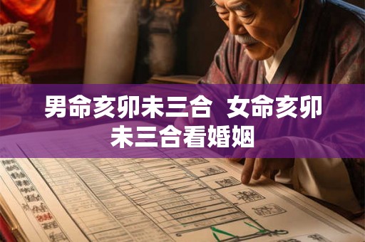 男命亥卯未三合 女命亥卯未三合看婚姻 男命亥卯未三合 女命亥卯未三合看婚姻