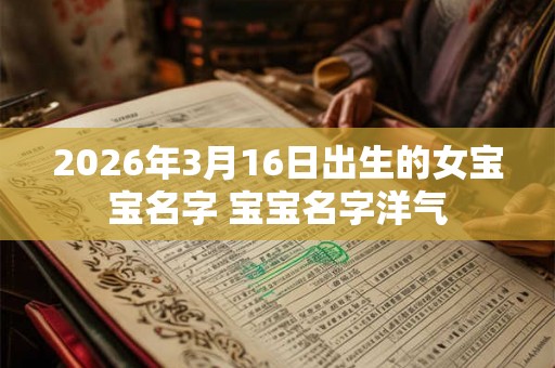 2026年3月16日出生的女宝宝名字 宝宝名字洋气