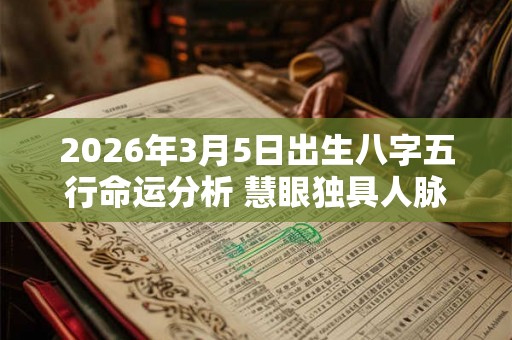 2026年3月5日出生八字五行命运分析 慧眼独具人脉浓厚