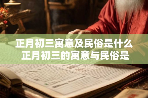 正月初三寓意及民俗是什么 正月初三的寓意与民俗是什么