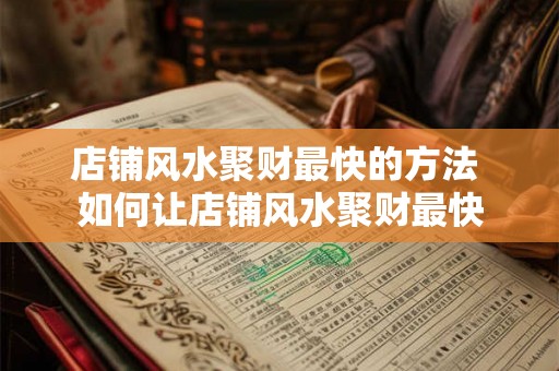 店铺风水聚财最快的方法 如何让店铺风水聚财最快